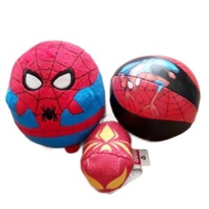 Spider Man Bundle: Iron Spider-Man Tsum Tsum, Ty Beanie Ballz Spider-Man, Ball